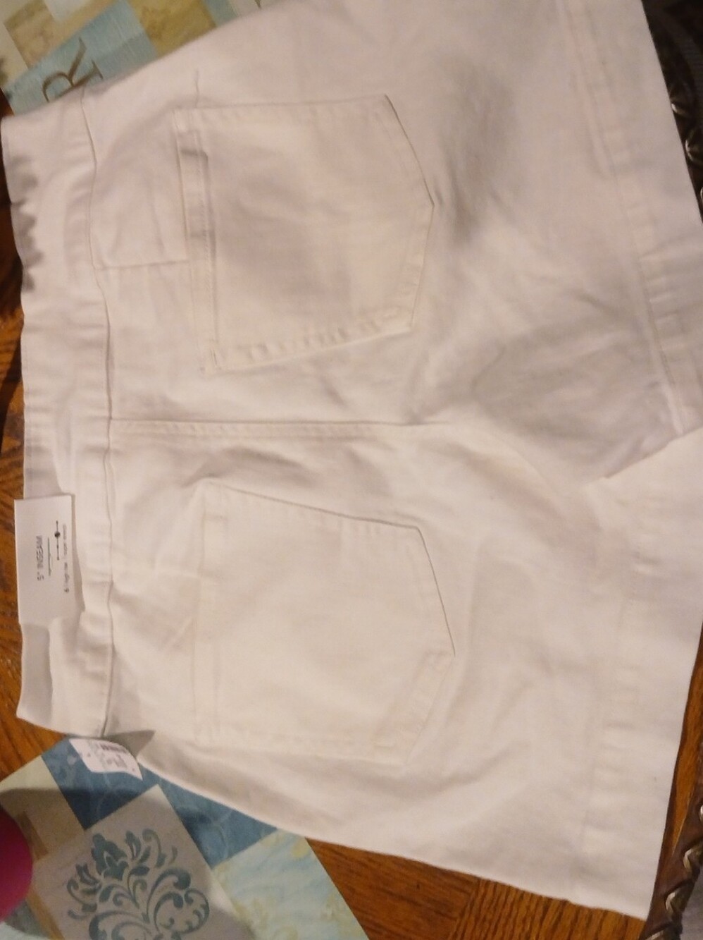 Maurices White High-Rise Denim Shorts